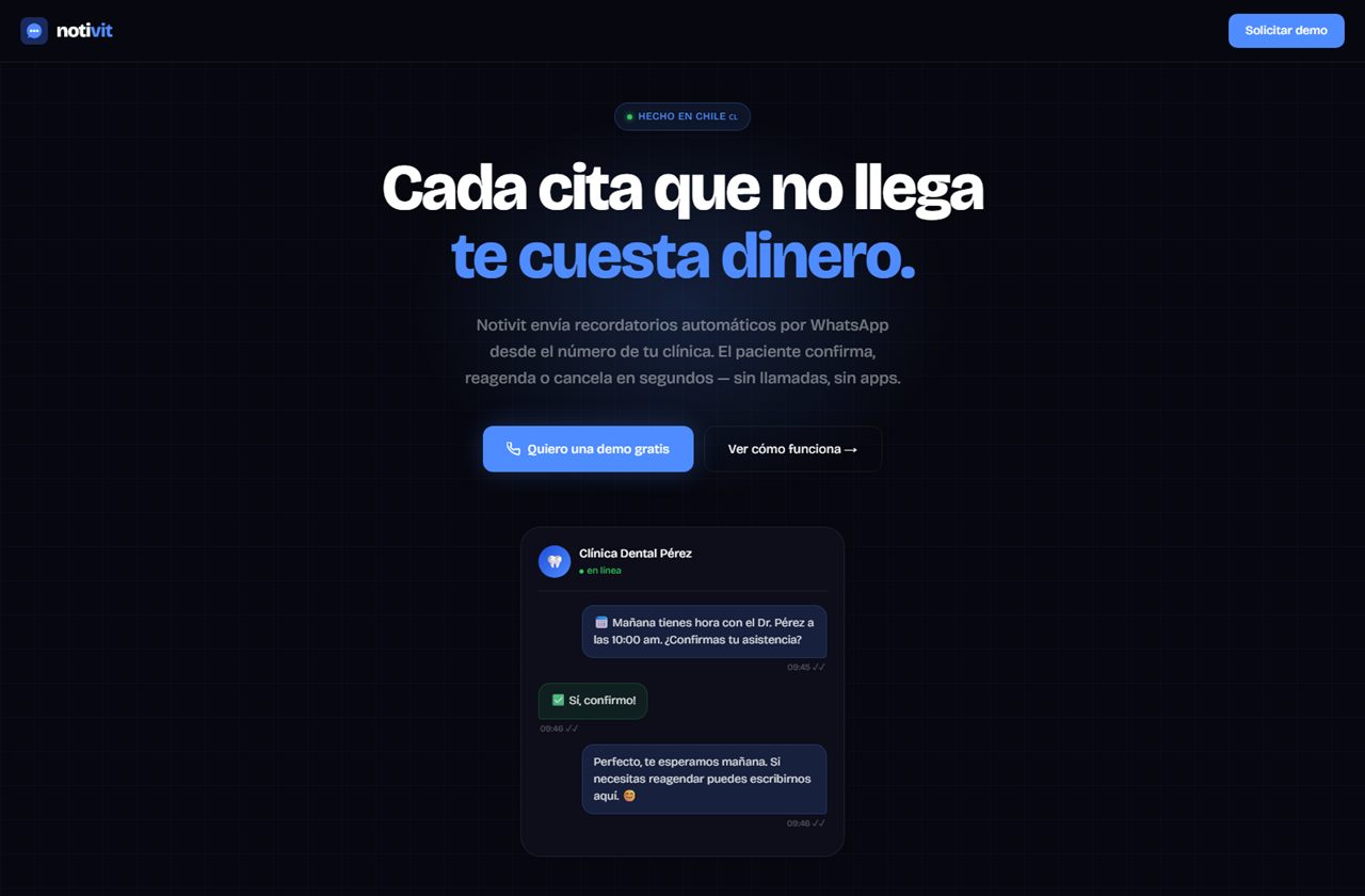 Captura real del sitio Notivit